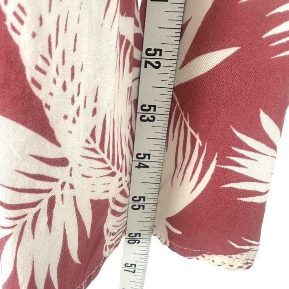 Torrid Pink Cream Leaf Print Maxi Dress ~Sz 2 = 2X ~ Smocked Bodice Off Shoulder - Picture 11 of 13